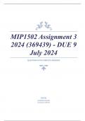 MIP1502 Assignment 3 2024 (369439) - DUE 9 July 2024