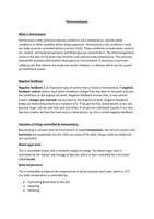 aasignment 5- homeostasis M2, p6, D1, D2