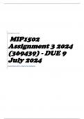 MIP1502 Assignment 3 2024 (369439) - DUE 9 July 2024