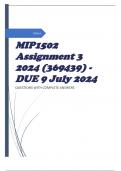 MIP1502 Assignment 3 2024 (369439) - DUE 9 July 2024