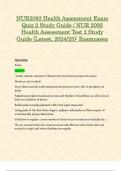 NUR2092 Health Assessment Exam Quiz 2 Study Guide / NUR 2092 Health Assessment Test 2 Study Guide (Latest, 2024/25): Rasmussen