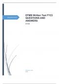 EFMB Written Test FY23 QUESTIONS AND ANSWERS