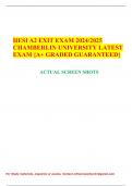 HESI A2 EXIT EXAM 2024/2025 CHAMBERLIN UNIVERSITY LATEST EXAM {A+ GRADED GUARANTEED}