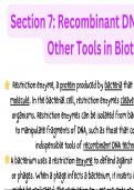 Summary on recombinant DNA technology 