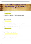 ATPL - POF – Formulas Questions  with Complete Correct Answers |  Grade A+