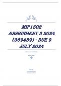 MIP1502 Assignment 3 2024 (369439) - DUE 9 July 2024