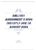 EML1501 Assignment 3 2024 (651371)- DUE 16 August 2024