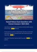 Hawaii Notary Exam Questions with Correct Answers/ 2024-2025. 