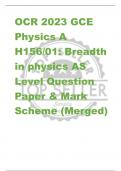 OCR 2023 GCE  Physics A  H156/01: Breadth  in physics AS  Level Question  Paper & Mark  Scheme (Merged)