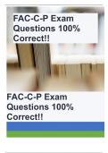 FAC-C-P Exam Questions 100% Correct!!