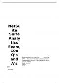 NetSuite SuiteAnalytics Exam/108 Q’s and A’s