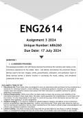 ENG2614 Assignment 3 (ANSWERS) 2024 - DISTINCTION GUARANTEED