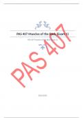 PAS 407 Muscles of the Back Question and answers  100% correct 