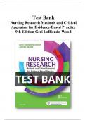 Nursing Research Methods and Critical Appraisal for Evidence-Based Practice 9th Edition Geri LoBiondo-Wood  Test Bank All Chapters (1-21) | A+ ULTIMATE GUIDE