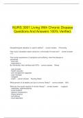   NURS 3001 Living With Chronic Disease Questions And Answers 100% Verified.