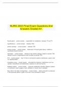 NURS 2003 Final Exam Questions And Answers Graded A+.