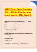 AAERT Study Exam Questions  With 100% Verified Answers  Latest Updates 2024 Grade A+