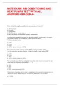 NATE EXAM: AIR CONDITIONING AND HEAT PUMPS TEST WITH ALL ANSWERS GRADED A+