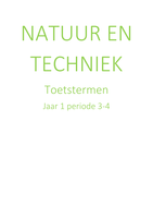 Natuur en Techniek toetstermen uitgewerkt jaar 1 periode 3/4