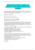 NUR 304 Test 2 EAQ 1 Safety and Infection Control Test Questions and Answers