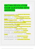 HAITIAN REVOLUTION EXAM QUESTIONS WITH ANSWERS 