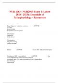 NUR 2063 / NUR2063 Exam 1 (Latest 2024 / 2025): Essentials of Pathophysiology - Rasmussen