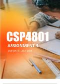 CSP4801 Assignment 3 2024| July 2024