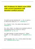 SAT Problems for Math exam 2024 with correct questions and detailed verified answers