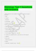 Histology Test 1 Questions with Answers 