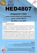 HED4807 Assignment 3 (COMPLETE ANSWERS) 2024 (525779)- DUE 9 July 2024