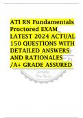 ATI RN Fundamentals  Proctored EXAM  LATEST 2024 ACTUAL  150 QUESTIONS WITH  DETAILED ANSWERS  AND RATIONALES  /A+ GRADE ASSURED