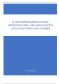 CLG0010 DoD Governmentwide Commercial Purchase Card Overview Lesson 4 Questions and Answers.