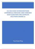 CLG 0010 DOD GOVERNMENTWIDE COMMERCIAL PURCHASE CARD OVERVIEW EXAM QUESTIONS AND COMPLETE SOLUTIONS