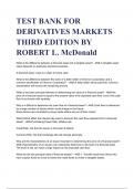 TEST BANK FOR DERIVATIVES MARKETS THIRD EDITION BY ROBERT L. McDonald