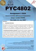 PYC4802 Assignment 3 (COMPLETE ANSWERS) 2024 (672559)- DUE 26 July 2024