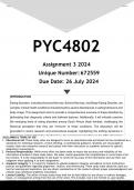 PYC4802 Assignment 3 (ANSWERS) 2024 - DISTINCTION GUARANTEED