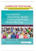 COMPLETE TEST BANK: Foundations for Population Health in Community/Public Health Nursing 5th Edition by Marcia Stanhope PhD RN FAAN (Author) Latest Upadate