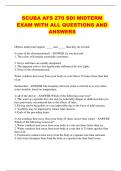 SCUBA AFS 270 SDI MIDTERM EXAM WITH ALL QUESTIONS AND ANSWERS