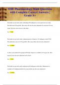 SME Pharmacology Math Questions  with Complete Correct Answers |  Grade A+