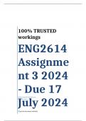 Exam (elaborations) ENG2614 Assignment 3 (COMPLETE ANSWERS) 2024 ( - Due 17 July 2024  •	Course •	Applied English Literature for Intermediate Phase (ENG2614) •	Institution •	University Of South Africa (Unisa) •	Book •	Literature for English Intermediate T