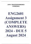 Exam (elaborations) ENG2601 Assignment 3 (COMPLETE ANSWERS) 2024 - DUE 5 August 2024  •	Course •	Applied English Language Studies: Further Explorations (ENG2601) •	Institution •	University Of South Africa (Unisa) •	Book •	Working with Texts ENG2601 Assign