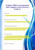 Evidence (FRE) Exam Questions  with Complete Correct Answers |  Grade A+