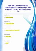 Pharmacy Technology drug  classifications Exam Questions with  Complete Correct Answers | Grade  A+