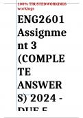 Exam (elaborations) ENG2601 Assignment 3 (COMPLETE ANSWERS) 2024 - DUE 5 August 2024  •	Course •	Applied English Language Studies: Further Explorations (ENG2601) •	Institution •	University Of South Africa (Unisa) •	Book •	Working with Texts ENG2601 Assign