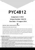 PYC4812 Assignment 2 (ANSWERS) 2024 - DISTINCTION GUARANTEED