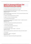 RADT131 Homework #6 Exam Test Marking Scheme New Update