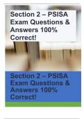 Section 2 – PSISA Exam Questions & Answers 100% Correct!