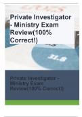 Private Investigator - Ministry Exam Review(100% Correct!)