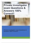 Private investigator exam Questions & Answers 100% Correct!!