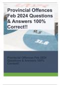 Provincial Offences Feb 2024 Questions & Answers 100% Correct!!